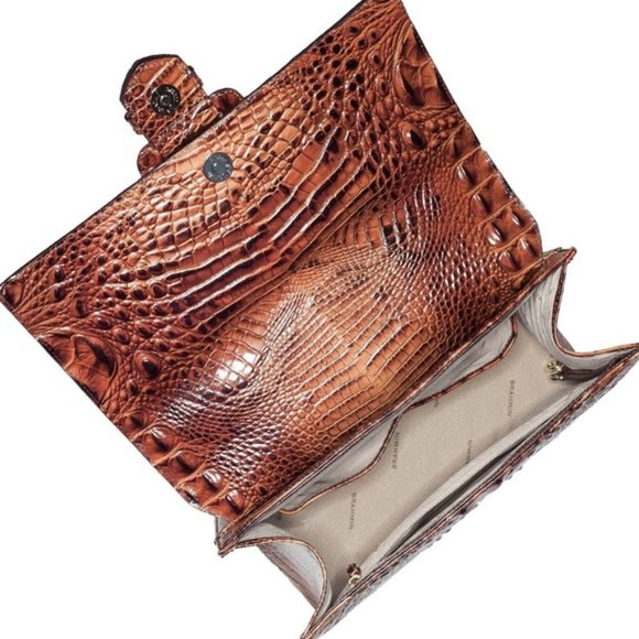 BRAHMIN Francine PECAN Brown Leather Handbag MEDIUM Size - Picture 5 of 7